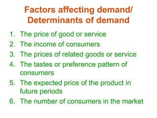 determinants of demand | ppt Images High Quality Grahic DEMAND ANALYSIS For MBA Students Supply Chain.ppt