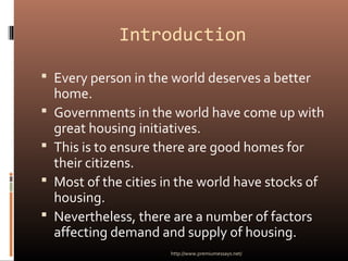 Demand and supply for housing | PPT