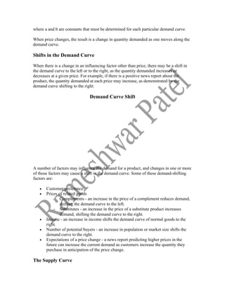 Demand And Supply Mba Bba Notes | DOC