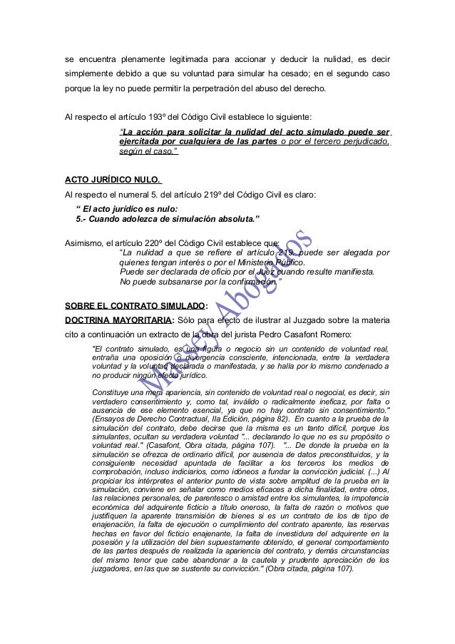 Modelo De Demanda De Nulidad De Escritura Publica En