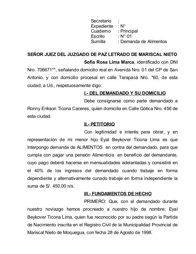 Demandas (MODELOS) PERU