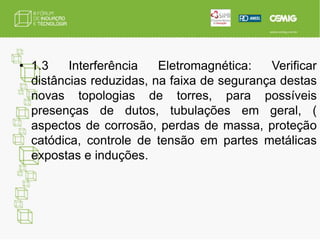 RESULTADOS ESPERADOSEstudo e implantação de uma modernização de uma subestação piloto para possibilitar diagnóstico pleno. Integração ao um CRMD - Centro Remoto de Monitoramento e Diagnóstico de Manutenção;Descrição do Plano de manutenção preditiva; Metodologia para análise tecnico-econômica comparativa  entre subestações convencionais e integralmente suportada por ferramentas de manutenção preditiva.