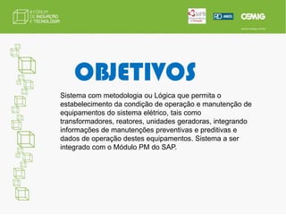 JUSTIFICATIVAATUALMENTE A DEFINIÇÃO E ALOCAÇÃO DE COMPENSAÇÃO REATIVA NÃO SÃO FEITA DE FORMA AUTOMÁTICA PARA ATENDER OS CRITÉRIOS DEFINIDOS PELA EQUIPE DE PLANEJAMENTO E O SISTEMA DE CONTROLE NECESSÁRIO PARA OPERAÇÃO.
