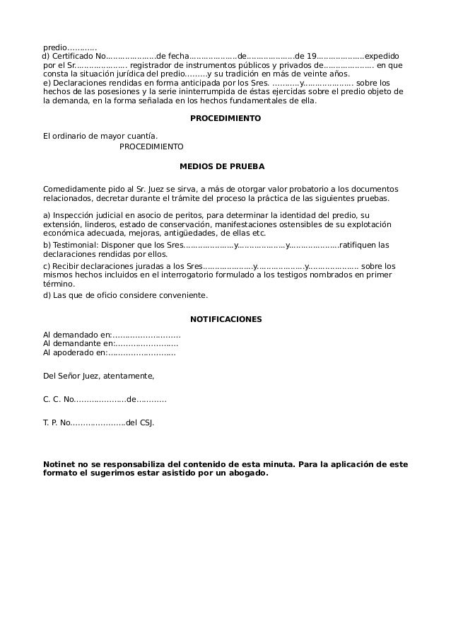 Demandas proceso de pertenencia