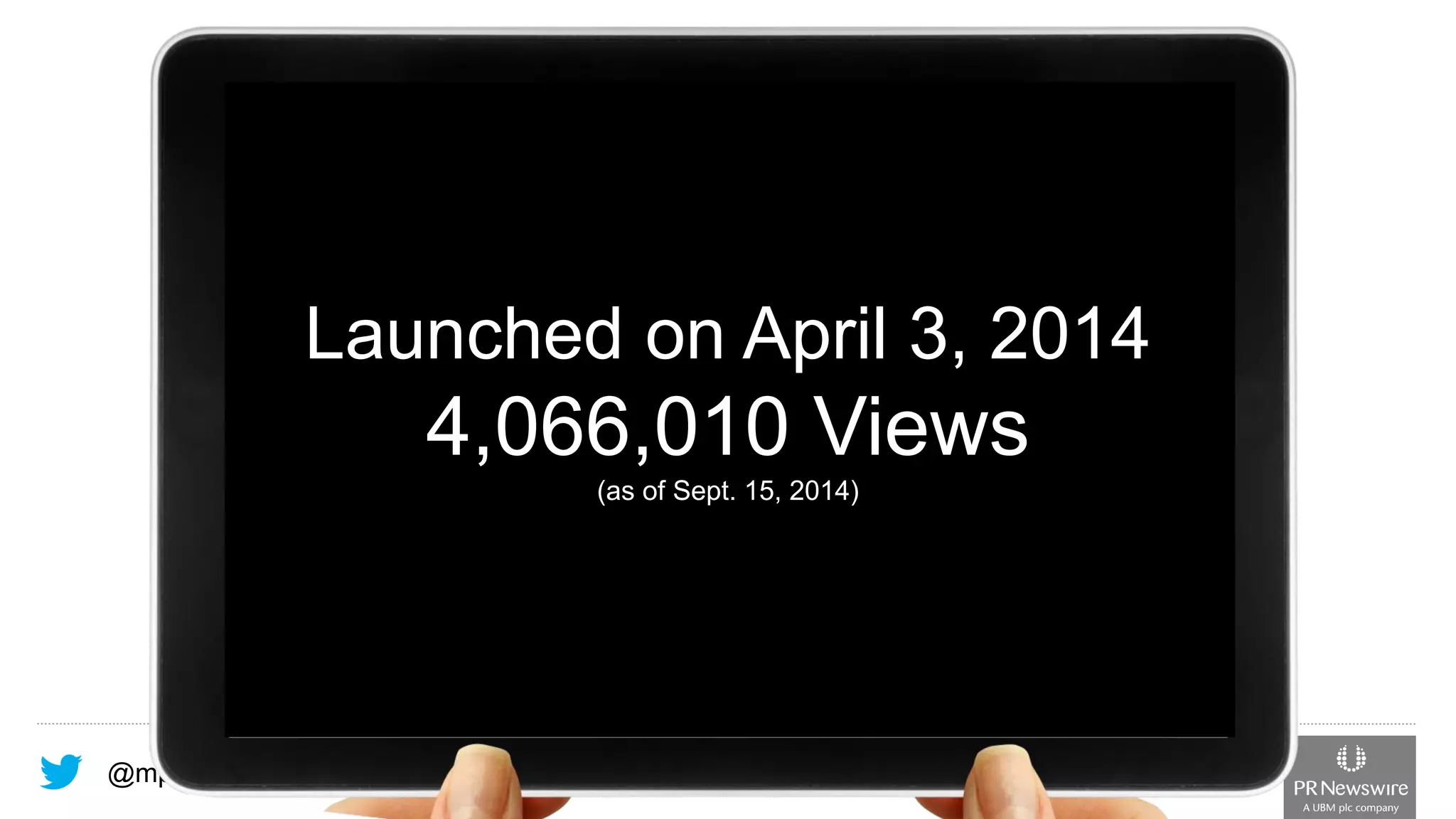 @mpranikoff#prdailyconfLaunched on April 3, 20144,066,010 Views (as of Sept. 15, 2014)  