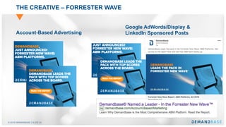 © 2018 DEMANDBASE SLIDE 24
THE CREATIVE – FORRESTER WAVE
Account-Based Advertising
Google AdWords/Display &
LinkedIn Sponsored Posts
 