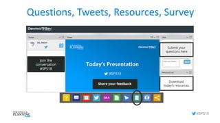 How are we doing?
#SPS18
Questions, Tweets, Resources, Survey
 
