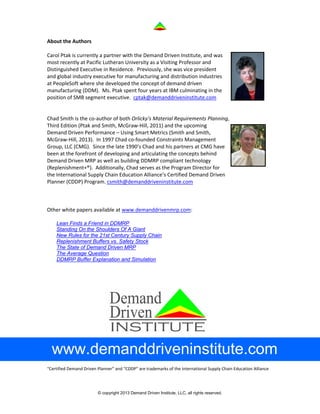 Demand driven mrp & mps | PDF
