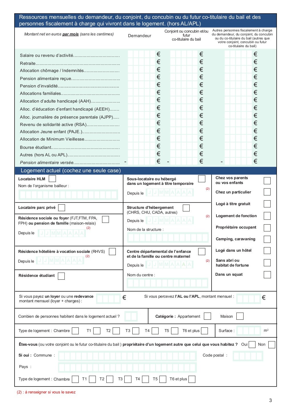 Demande de logement social