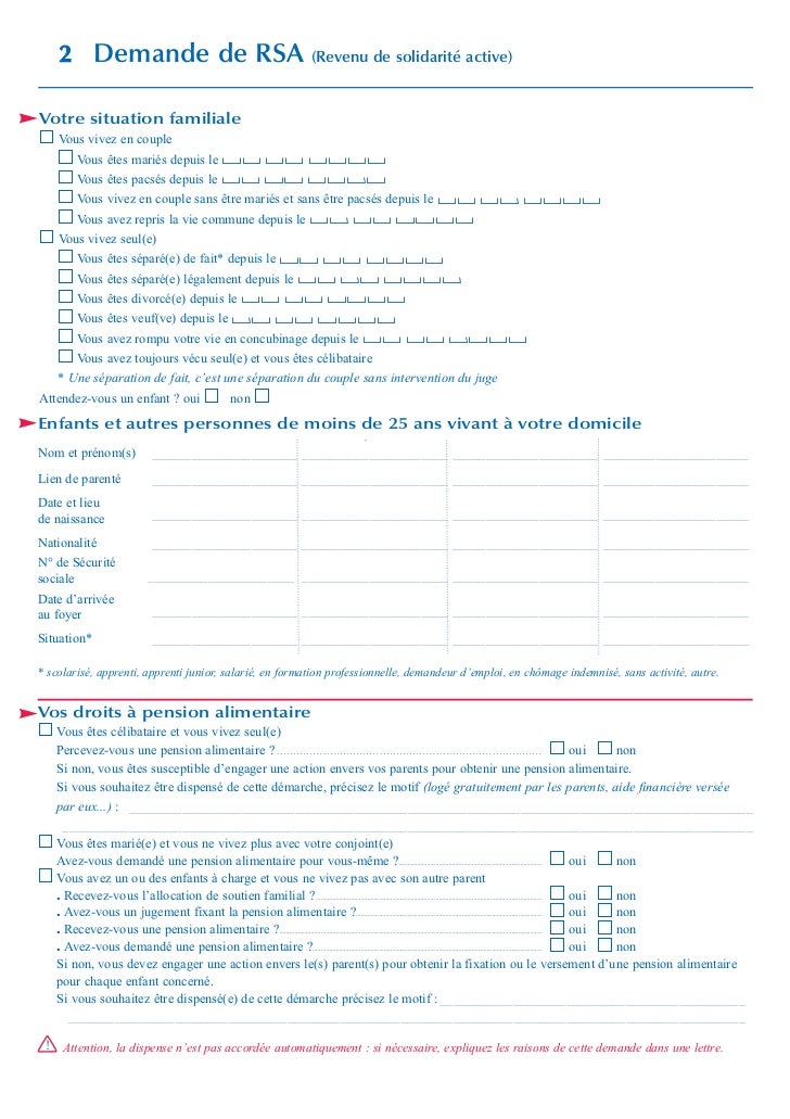 Demande de rsa pour qui