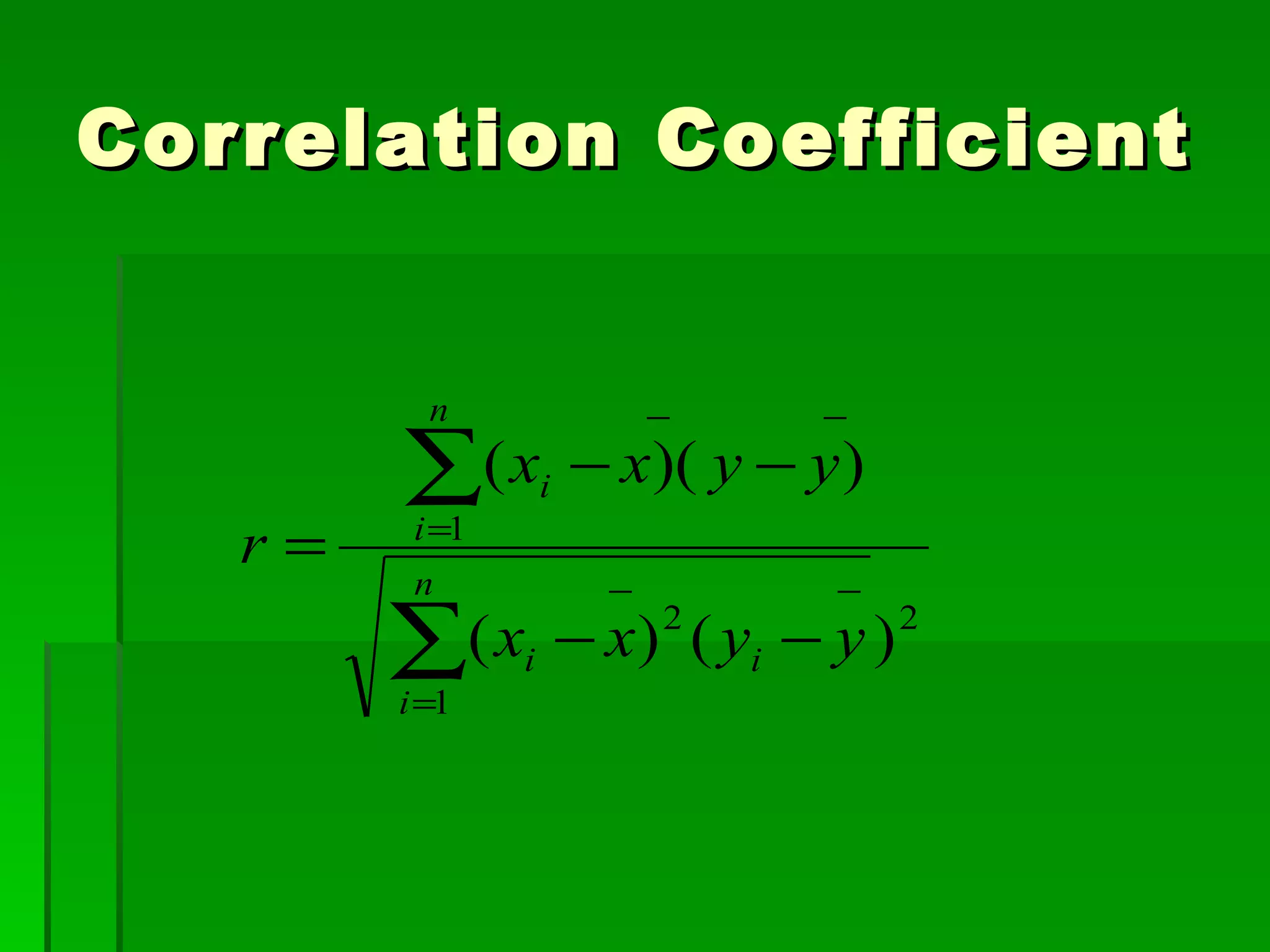 Correlation Coefficient 