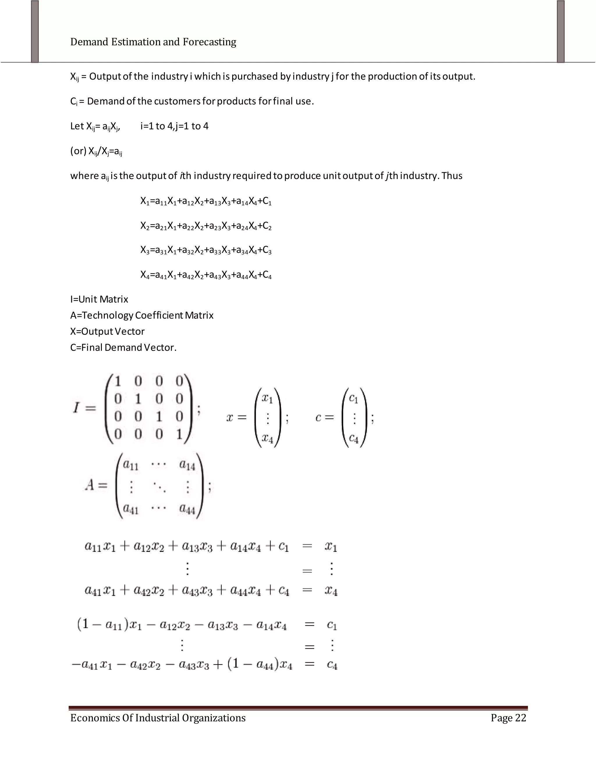 Demand estimation and forecasting