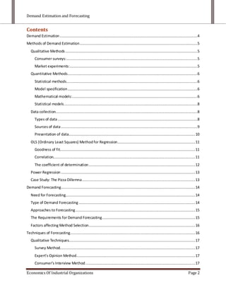 Demand estimation and forecasting | DOCX