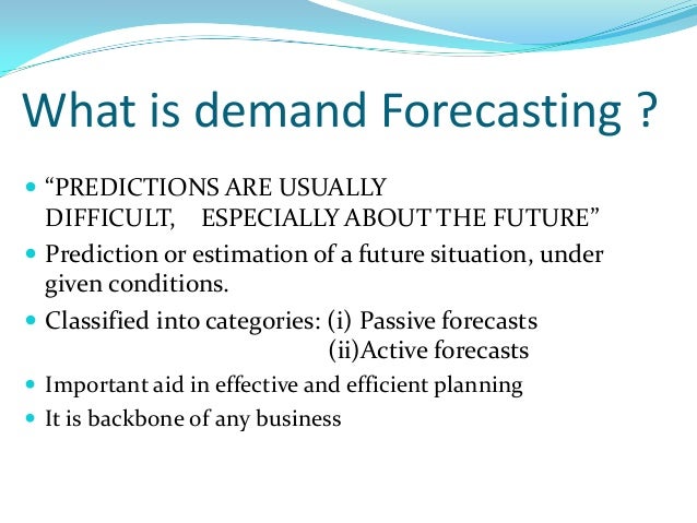 demand forecasting demand forecasting