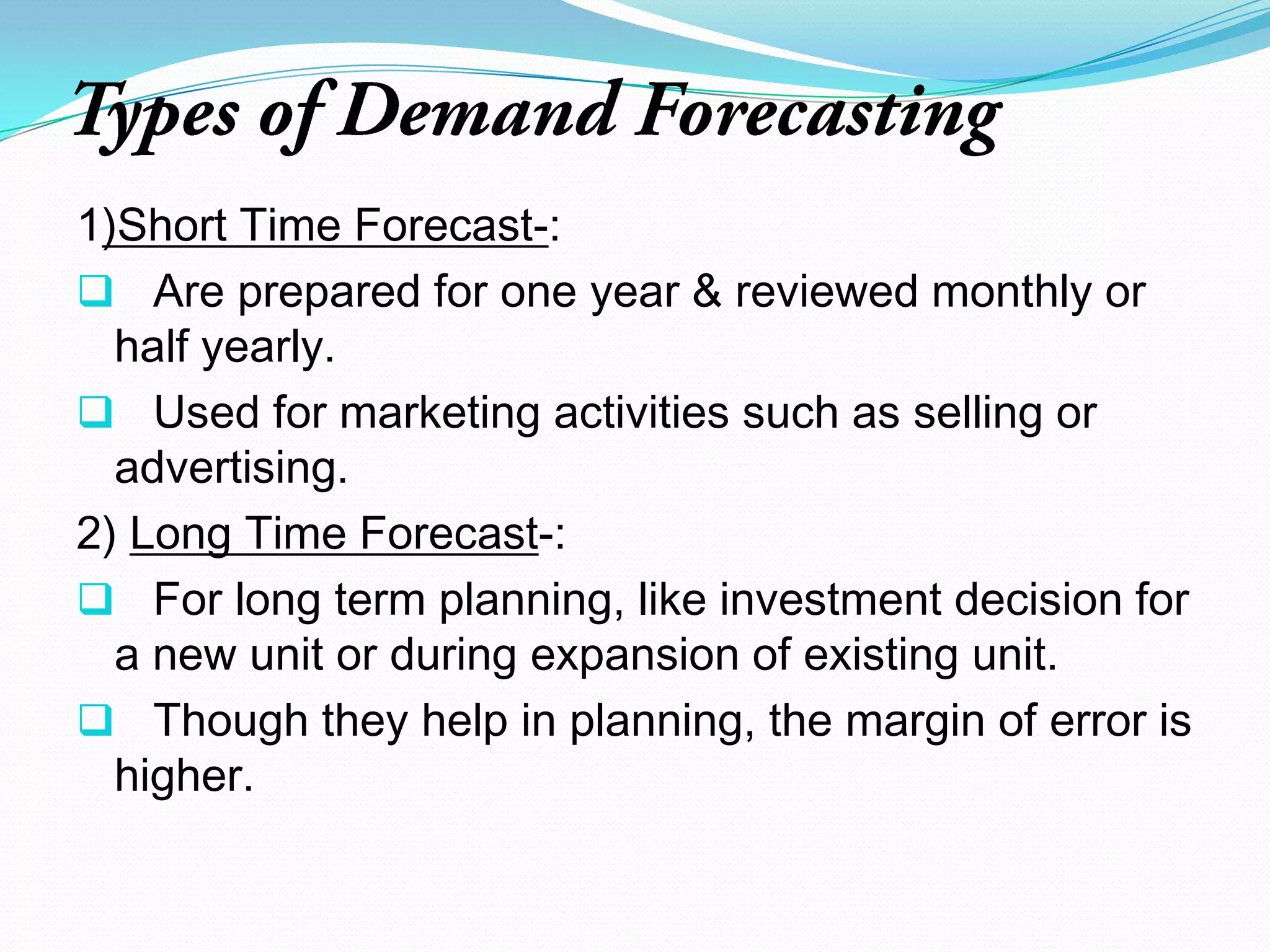  Forecasting stand for estimating or prediction.