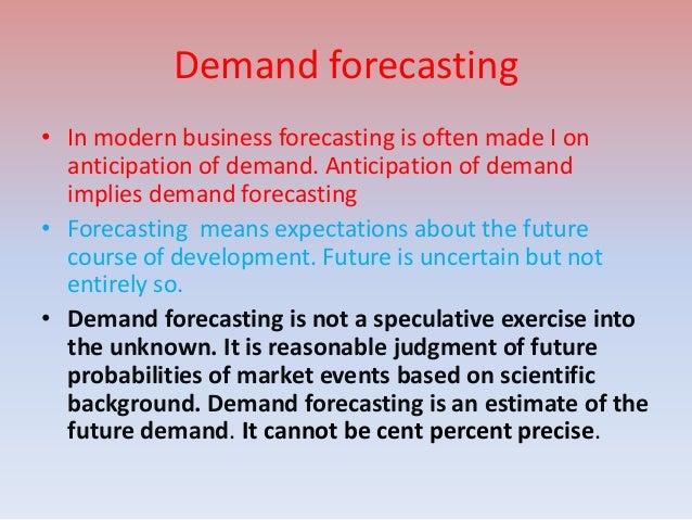 demand forecasting demand forecasting