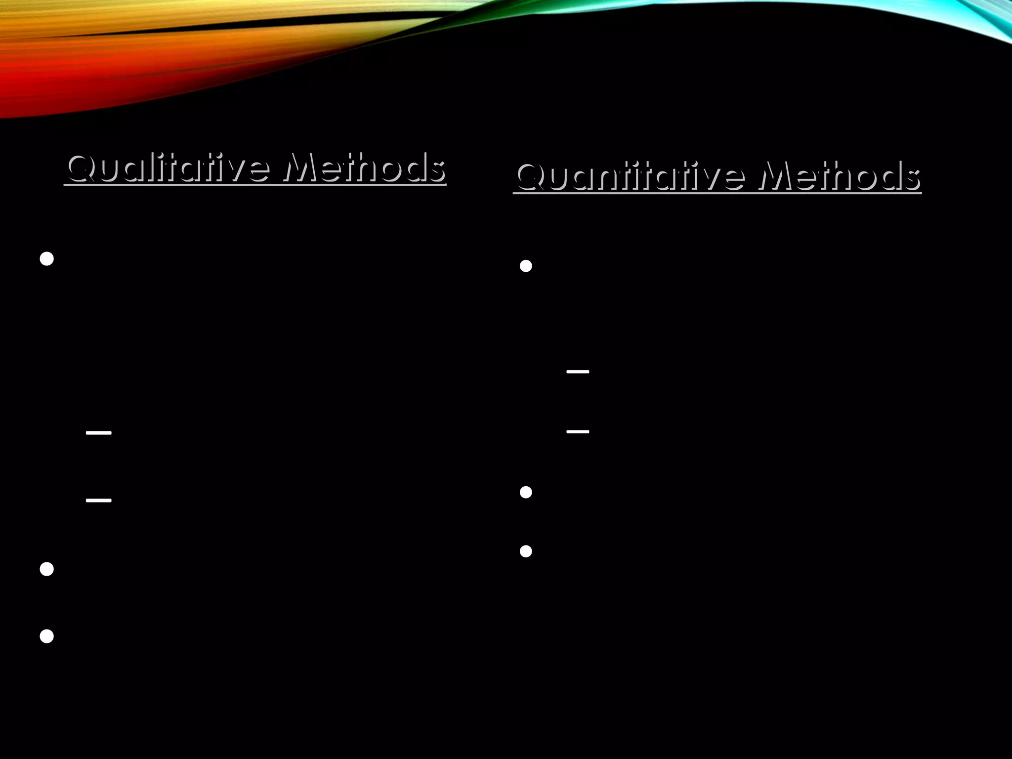 • Used when situation
is vague & little data
exist
–New products
–New technology
• Intuition, experience
• e.g., Internet sales
Qualitative MethodsQualitative Methods
• Used in stable situations
when historical data exist
– Existing products
– Current technology
• Math / stats techniques
• e.g., color televisions
Quantitative MethodsQuantitative Methods
 