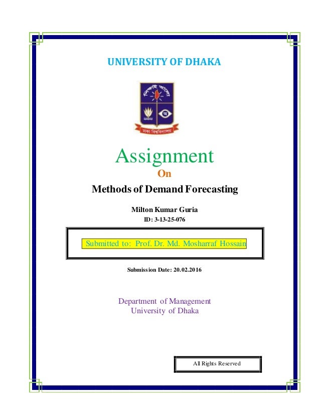 Demand forecasting thesis