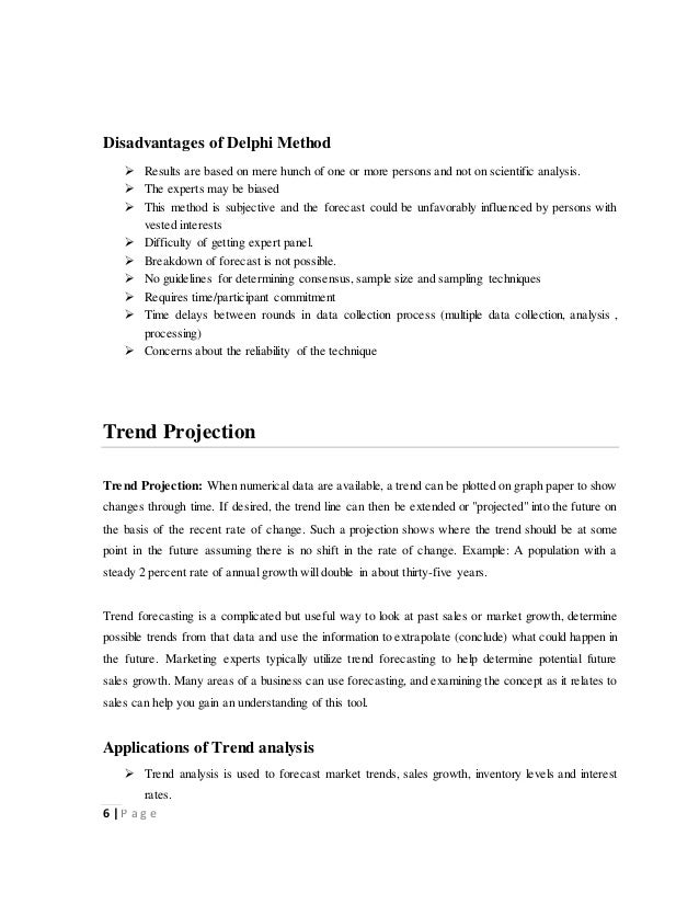 Demand forecasting with Delphi Method, Trend Projection Method and ot…