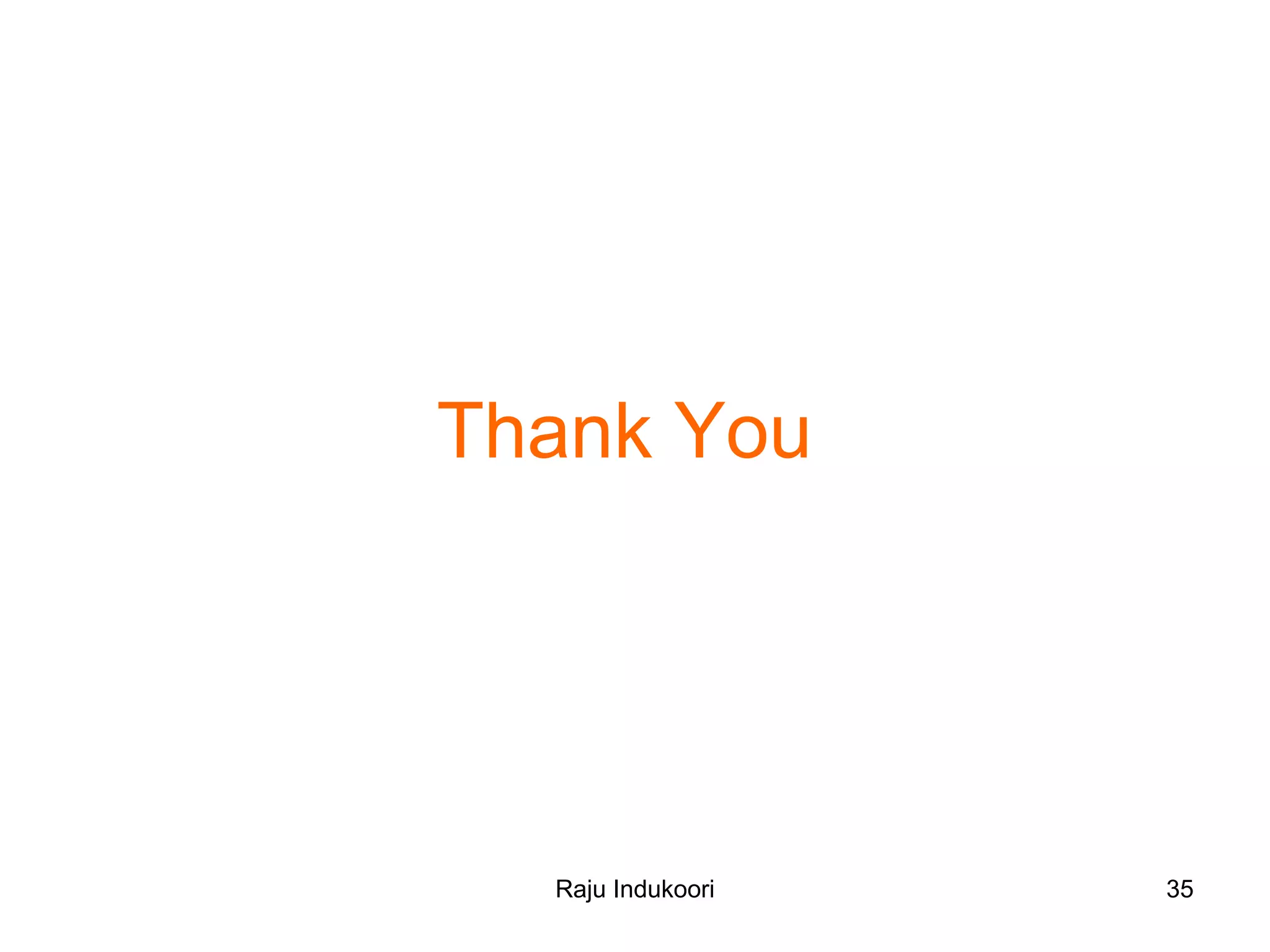 Thank You
Raju Indukoori 35
 