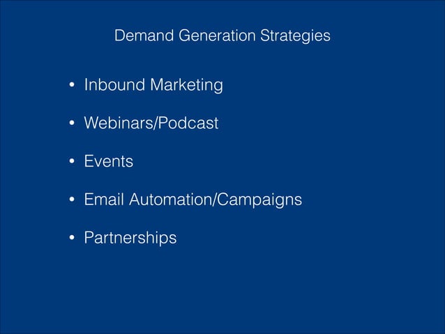 Demand Generation Introduction! | PDF