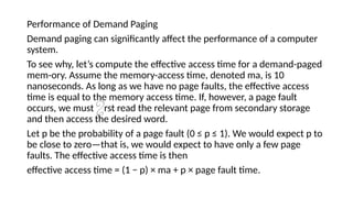 DEMAND PAGING IN OPERATING SYSTEM unit III | PPTX