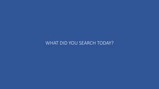 WHAT DID YOU SEARCH TODAY?
 