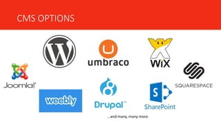 CMS OPTIONS
…and many, many more.
 