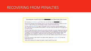 RECOVERING FROM PENALTIES
 