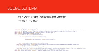 SOCIAL SCHEMA
og = Open Graph (Facebook and LinkedIn)
Twitter = Twitter
 