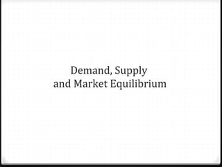 Demand, Supply
and Market Equilibrium
 