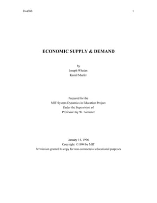 Demand & Supply in Market economics for decision making | PDF