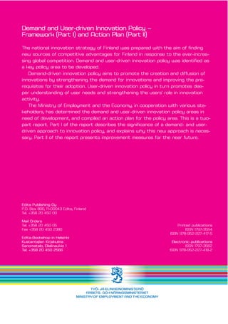 Demand and User-driven innovation policy