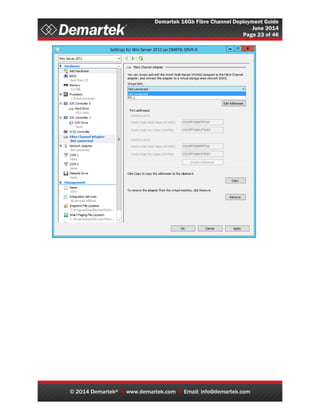 Demartek 16Gb Fibre Channel Deployment Guide
June 2014
Page 23 of 46
© 2014 Demartek®  www.demartek.com  Email: info@demartek.com
 