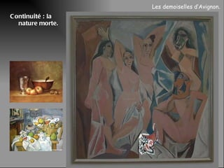 Continuité : la nature morte. Les demoiselles d’Avignon.  