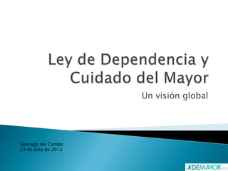 Un visión global
Santiago del Campo
23 de Julio de 2013
 