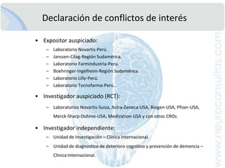 Declaración de conflictos de interésExpositor auspiciado: