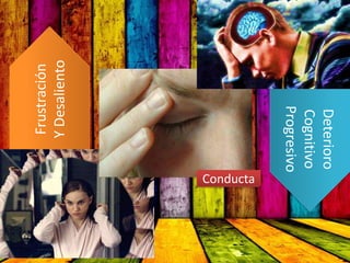 Deterioro
Cognitivo
Progresivo
Frustración
YDesaliento
Conducta
 