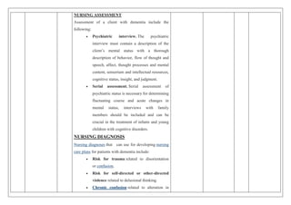 DEMENTIA.pdf lesson plan mental health nursing | PDF