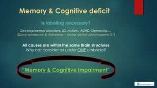 Dementia, Alzheimer's - Memory and Cognition | PPT