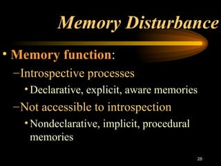 Dementia And Memory Disturbances | PPT
