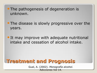 Dementia syndromes associated with the consumption of alcohol and ...