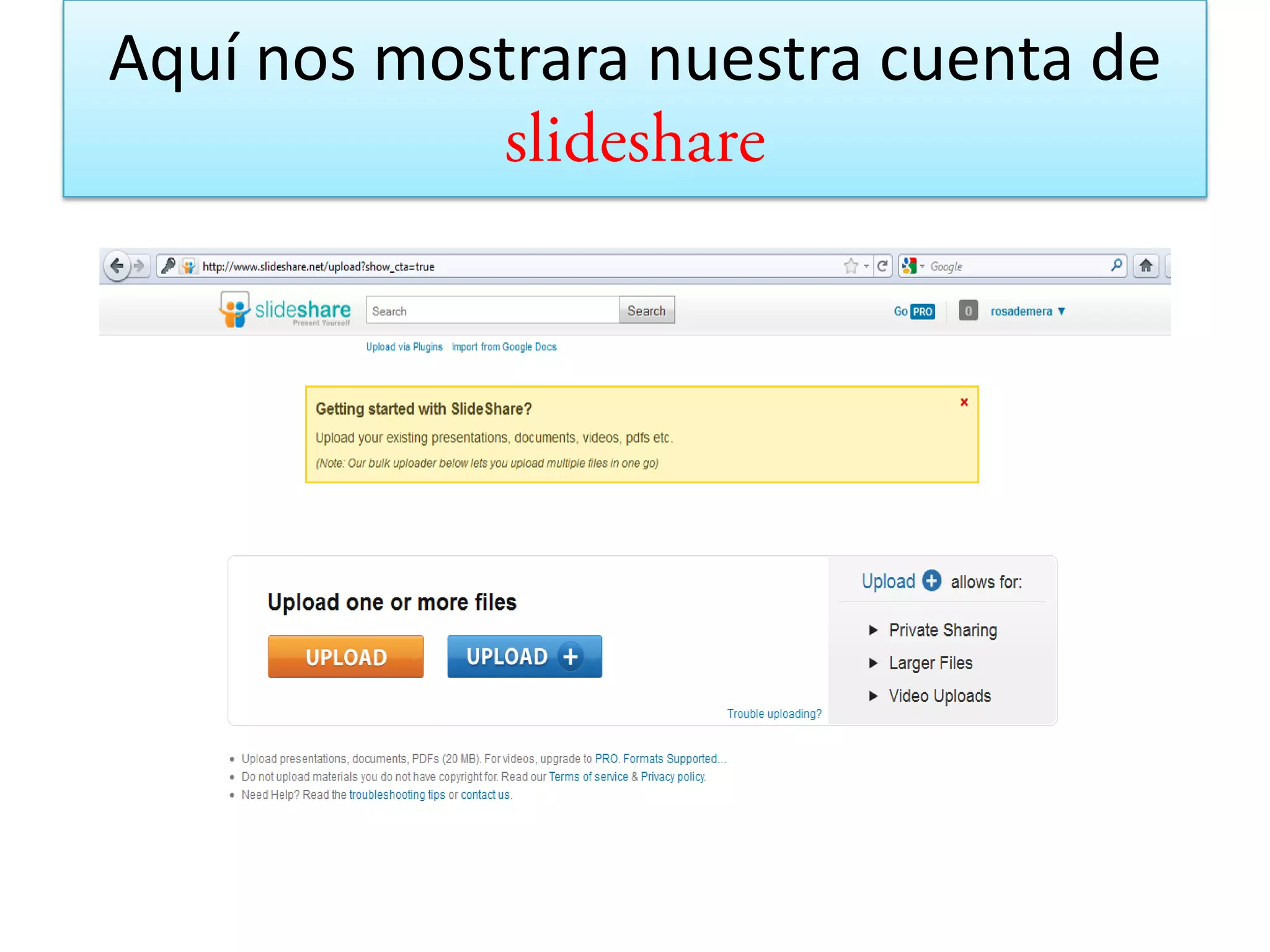 Aquí nos mostrara nuestra cuenta de
 