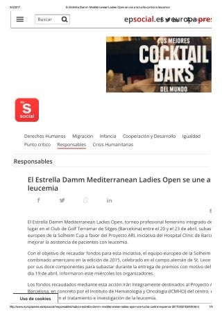 El Estrella Damm Mediterranean Ladies Open se une a la lucha contra la leucemia 