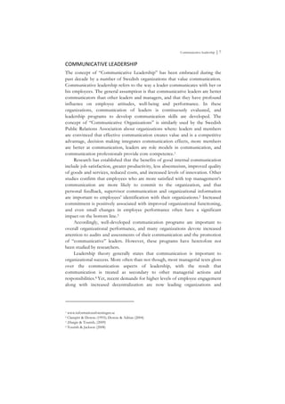Communicative Leadership - Theory, Concepts and Central Communication ...