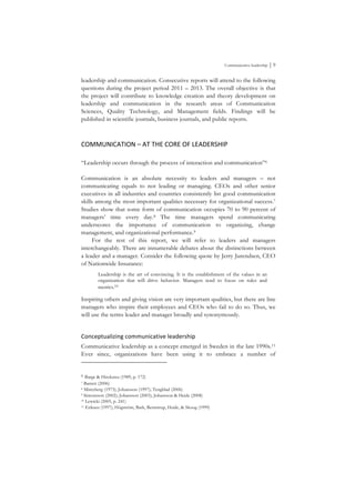 Communicative Leadership - Theory, Concepts and Central Communication Behaviours