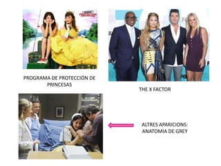 PROGRAMA DE PROTECCIÓN DE
PRINCESAS
THE X FACTOR
ALTRES APARICIONS:
ANATOMIA DE GREY