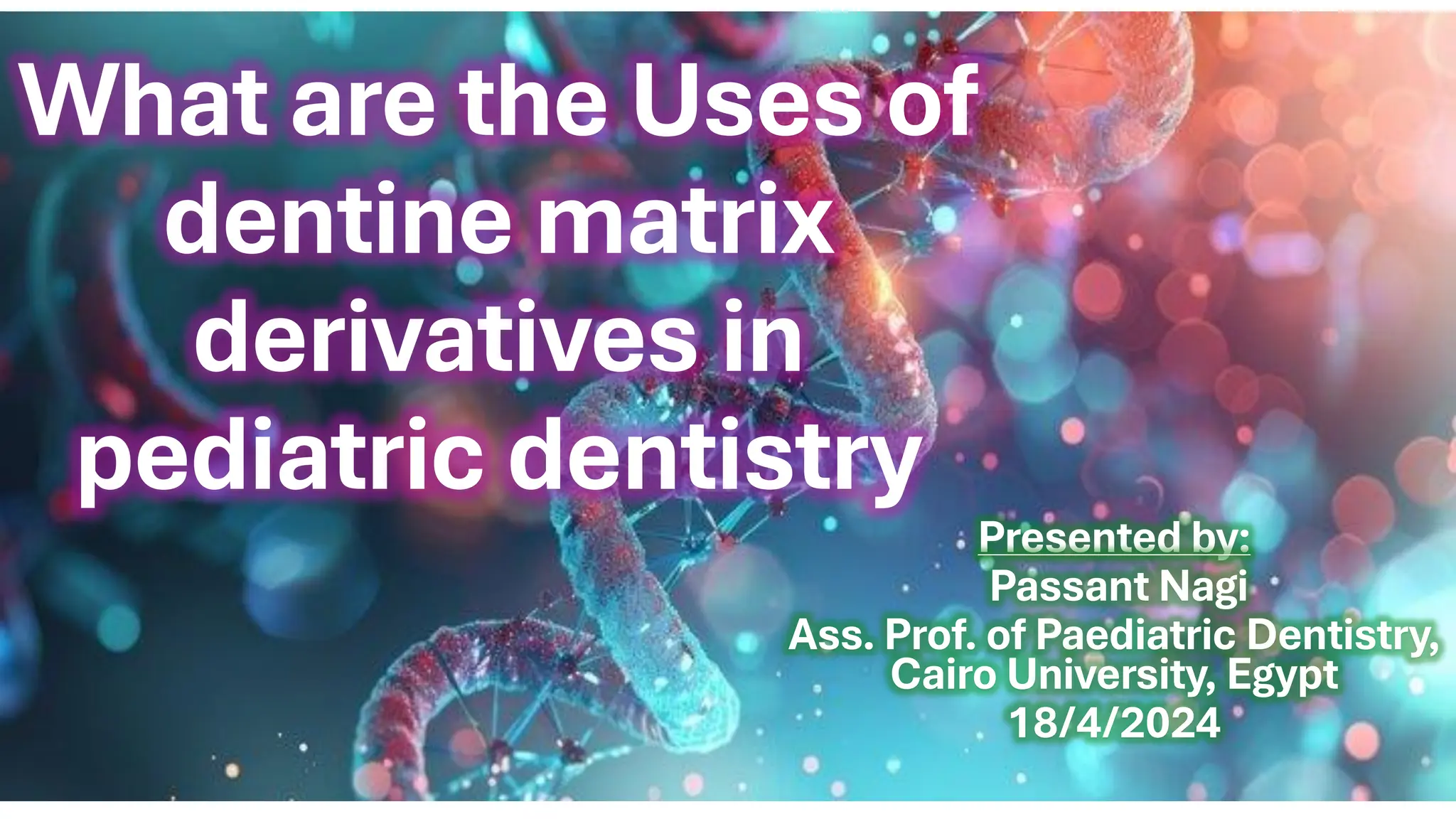 Demineralized dentine matrix uses in paediatric dentistry - final ...