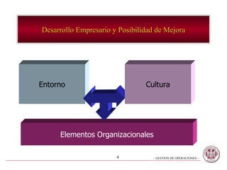 Desarrollo Empresario y Posibilidad de Mejora Entorno Elementos Organizacionales Cultura 