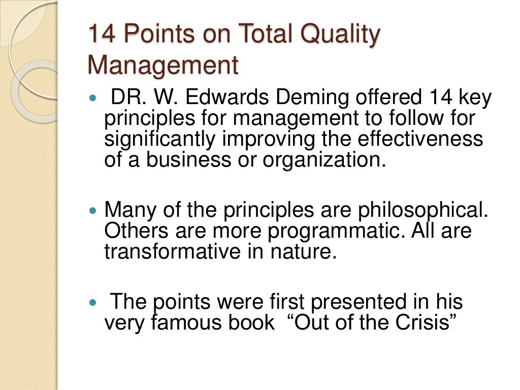 Deming’s 14 points